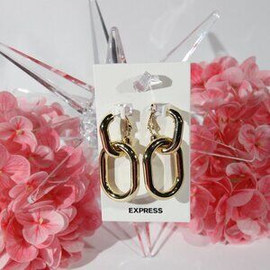 NWT Express Gold Tone Chain Link Earrings